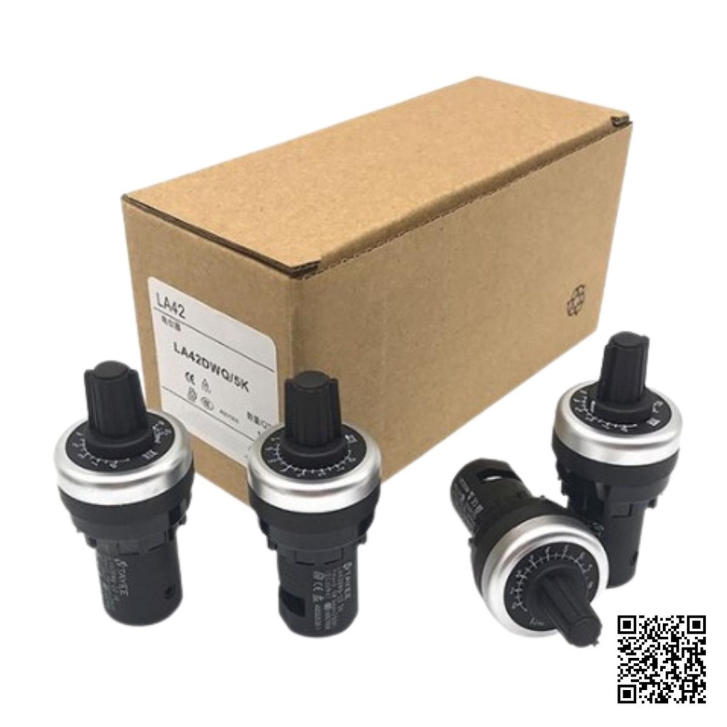 Biến trở LA42DWQ phi 22mm lắp tủ điện, chiết áp 1K, 2K, 5K, 10K, 50K, 100K, 500K dùng trong biến tần điều khiển động cơ