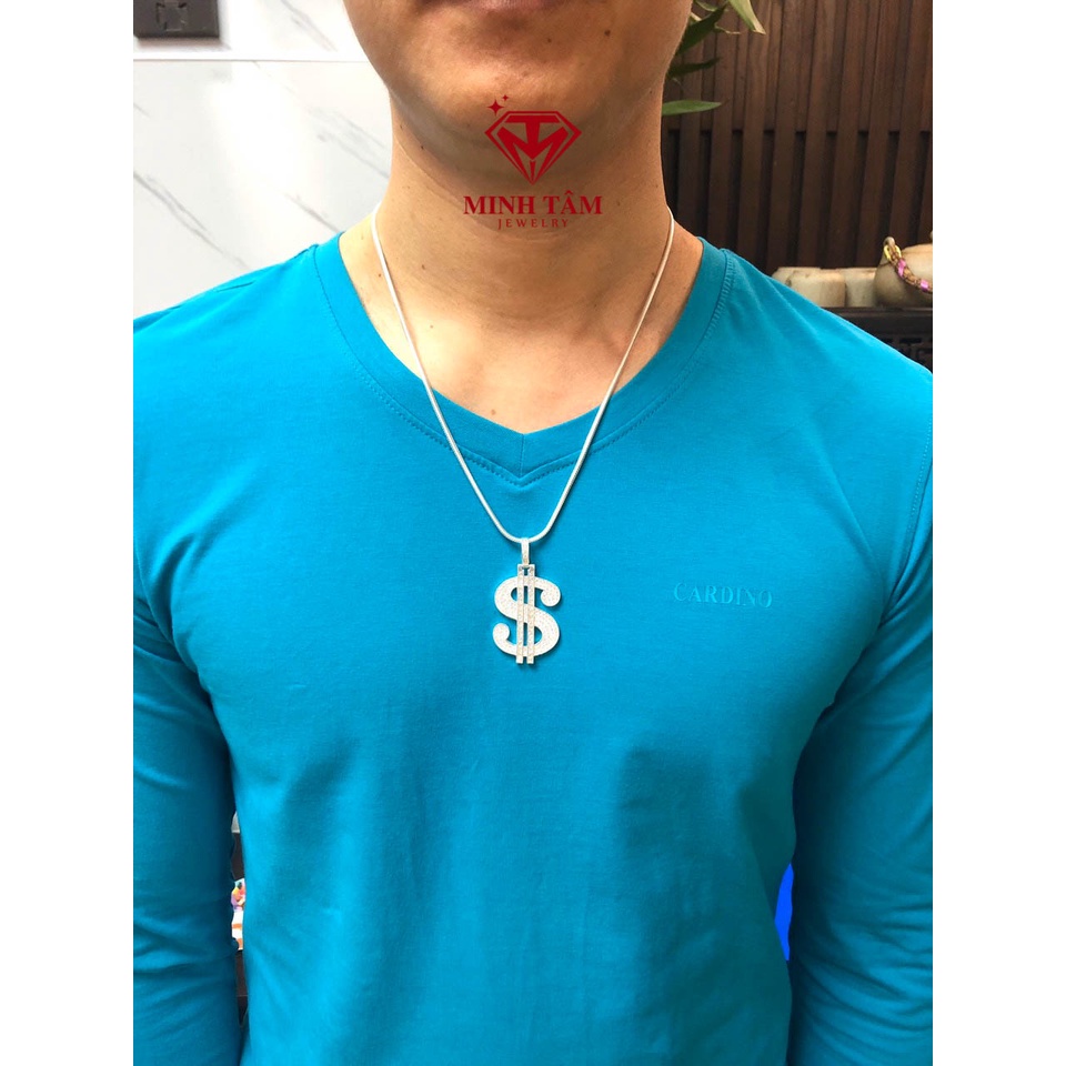 Mặt dây chuyền bạc nam hình Đô La,Bộ dây chuyền mặt Đô La chất liệu bạc ta-Minh Tâm Jewelry