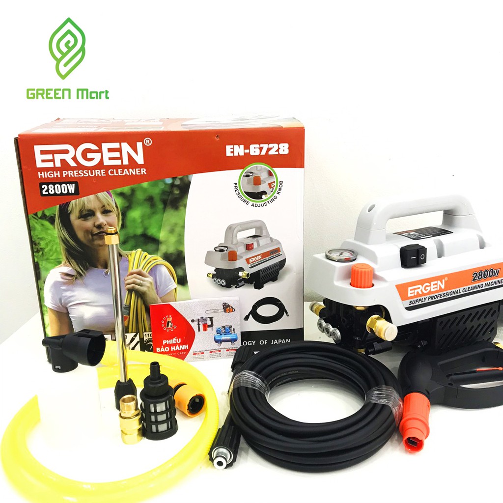 Máy xịt rửa xe, máy lạnh, điều hòa Ergen EN-6728 - 2800W - Có chỉnh áp