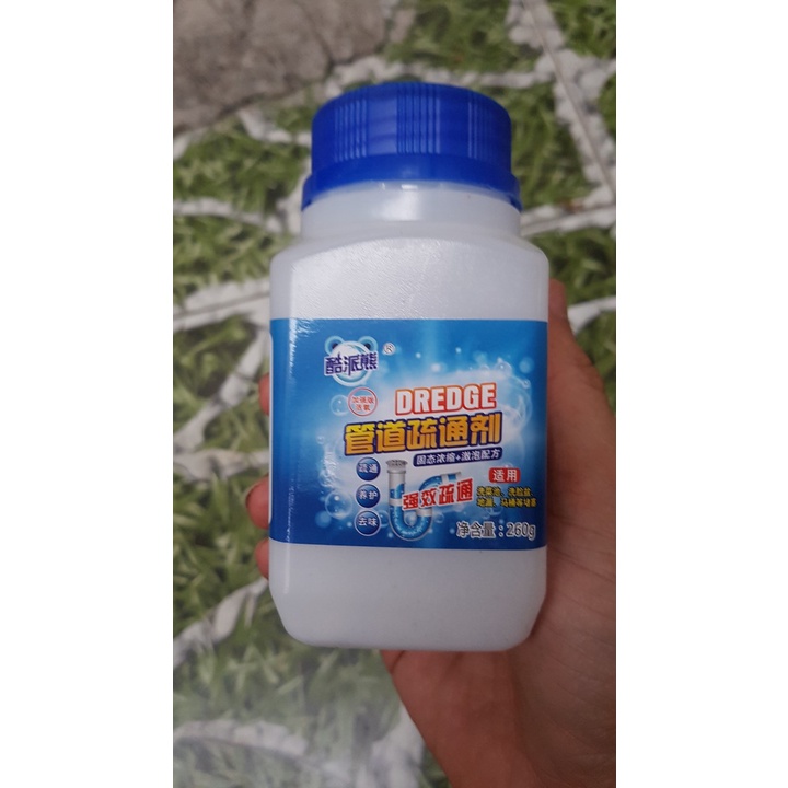 Bột thông cống và khủ mùi hôi bồn cầu, lavabo, chậu rửa bát, đường ống cực mạnh nắp xanh