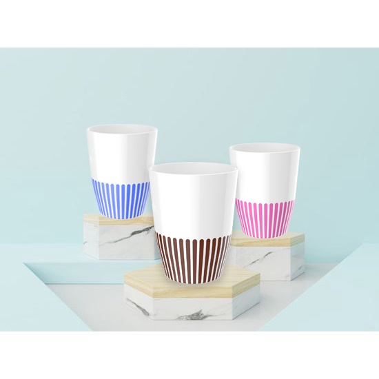 Ly uống nước 2 màu kẻ sọc hiện đại 580ml -L5