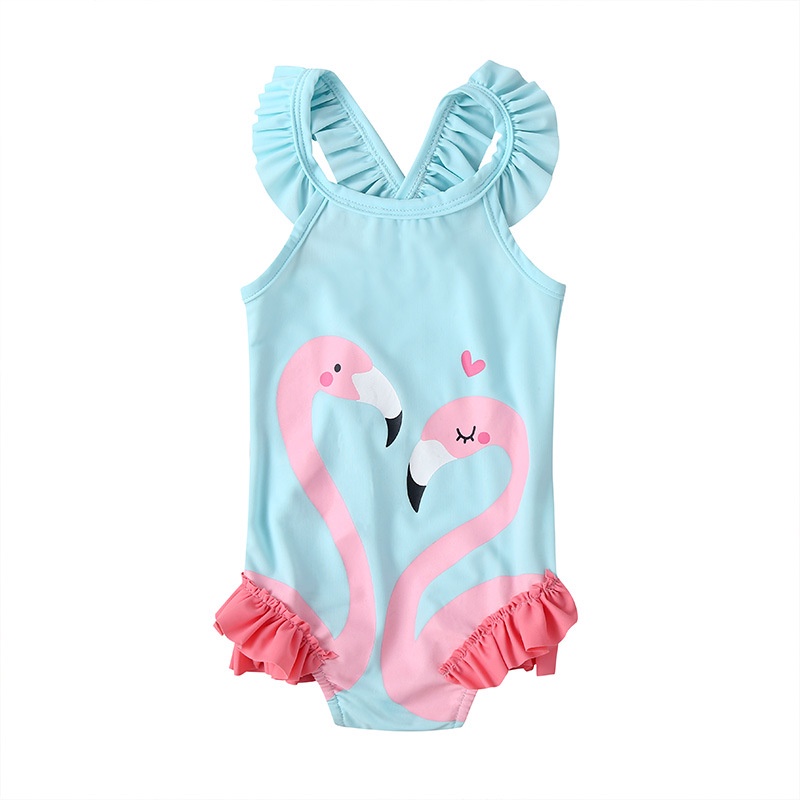 Bộ Đồ Bơi Một Mảnh Bikini Nàng Tiên Cá Dễ Thương In Hoạt Hình Hồng Hạc Dành Cho Bé Gái 1-5 Tuổi