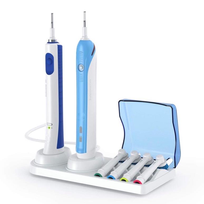 Đế kép để bàn chải điện, để sạc, đầu bàn chải điện Oral b  tiện lợi, an toàn sạch sẽ trong nhà tắm