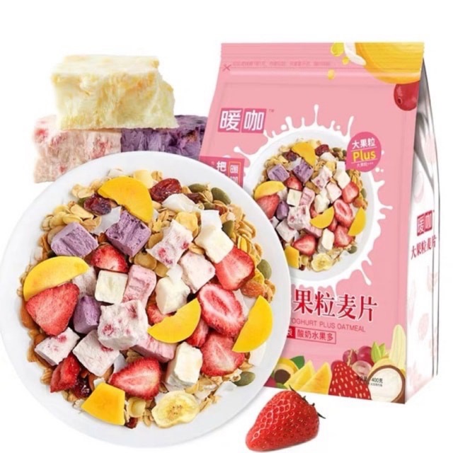 Ngũ cốc sữa chua mix hạt, hoa quả YOGURT FRUIT OATMEAL gói 500g - Đài Loan
