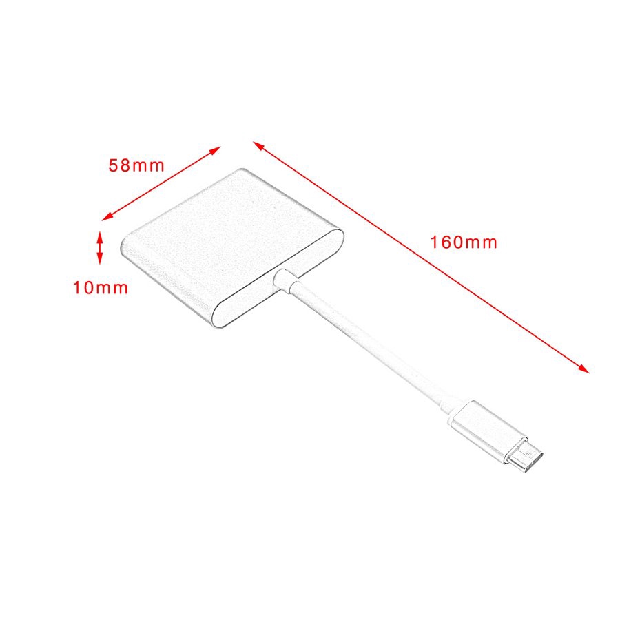 Hub chuyển đổi 3 trong 1 Type-C sang 4k HDMI cho Apple Macbook