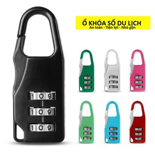 Ổ khóa số vali - balo - túi sách chống trộm nhỏ gọn - Nhiều màu.