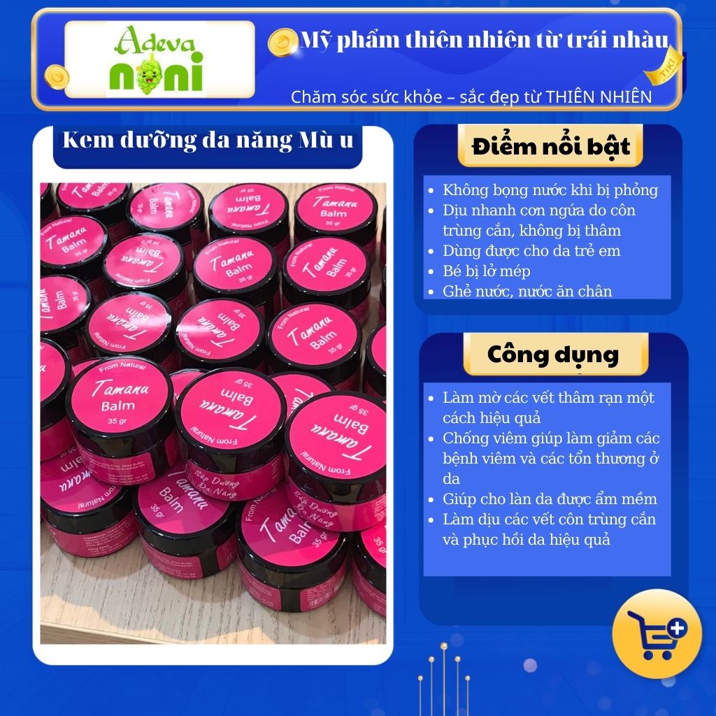 Dầu Mù u Adeva Noni dạng sáp 35gr - hỗ trợ nứt gót chân, tróc da chân, côn trùng cắn, hăm tã, rôm sẩy ...