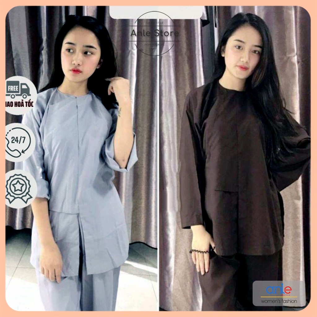 Đồ Lam Đi Chùa Bộ Vạt Hò Nam Nữ Vải Kate Cotton Mềm Mịn Thoáng Mát - Anle Store