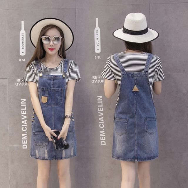 Váy yếm jean nữ | BigBuy360 - bigbuy360.vn