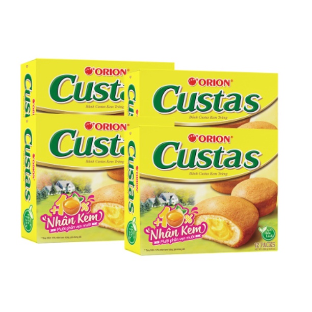Combo 4 hộp bánh Orion Custas kem trứng (282g x 4)