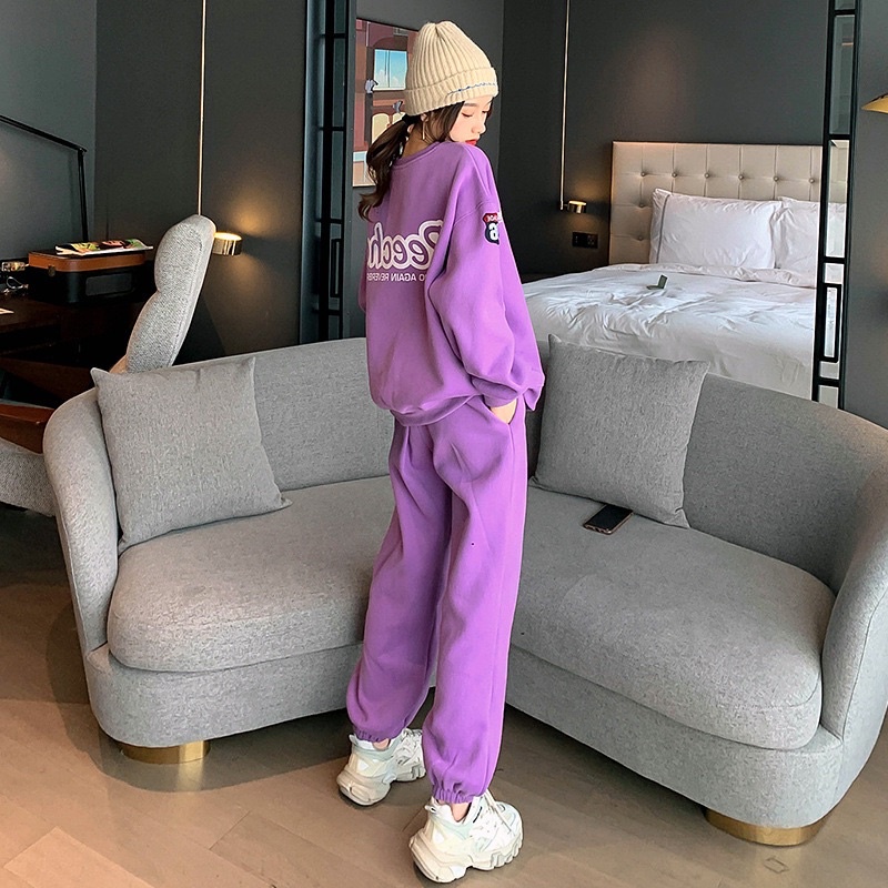 [HTSHOP]-Bộ đồ thể thao nữ mùa thu 2022 phong cách đường phố HQ dáng rộng