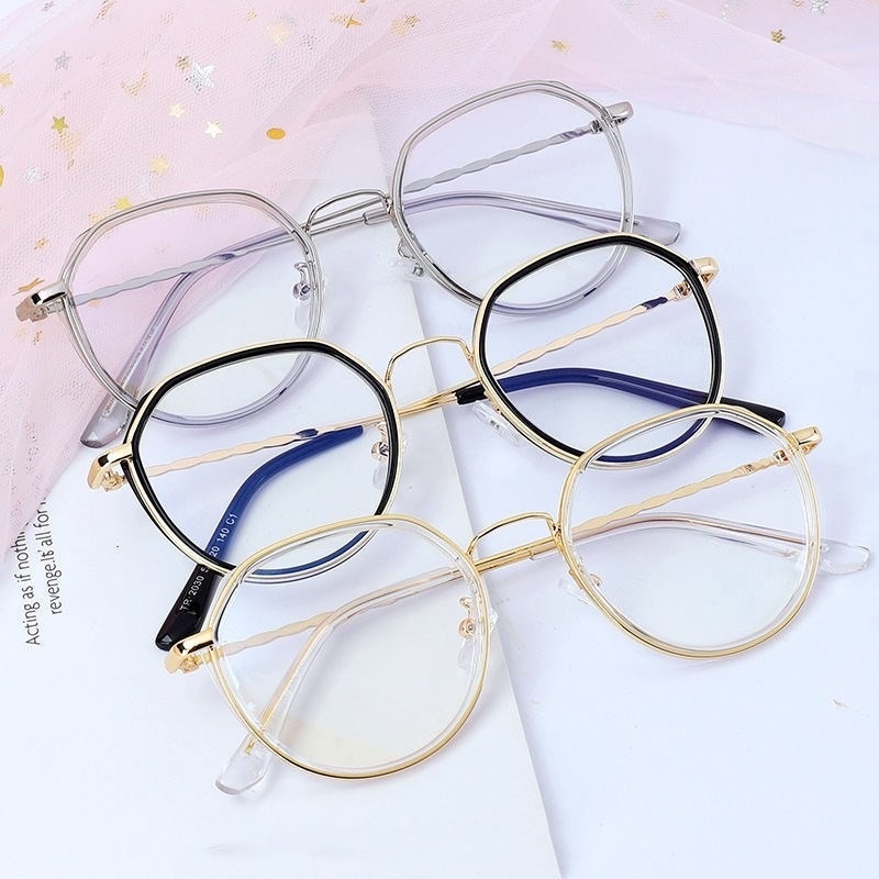 Mắt kính gọng kim loại chống ánh sáng xanh thời trang dành cổ điển cho nữ