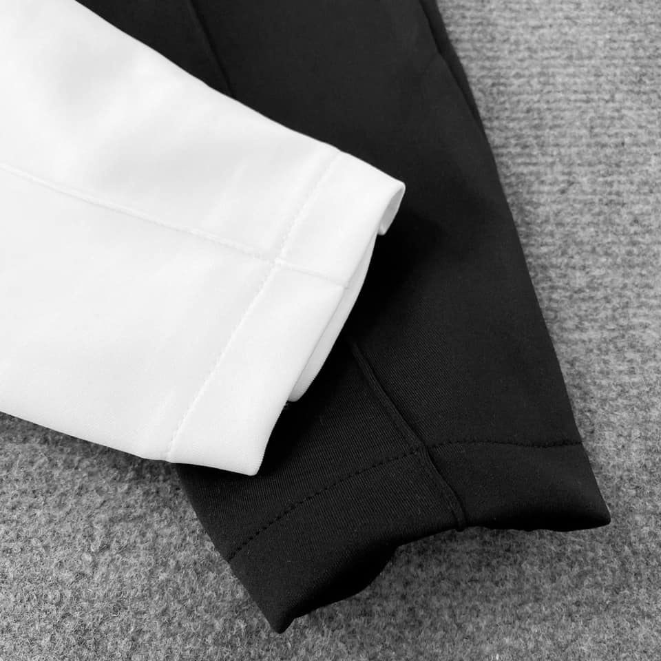 Quần dài nam chất poly co giãn 4 chiều đàn hồi thoáng mát cao cấp basic trắng đen