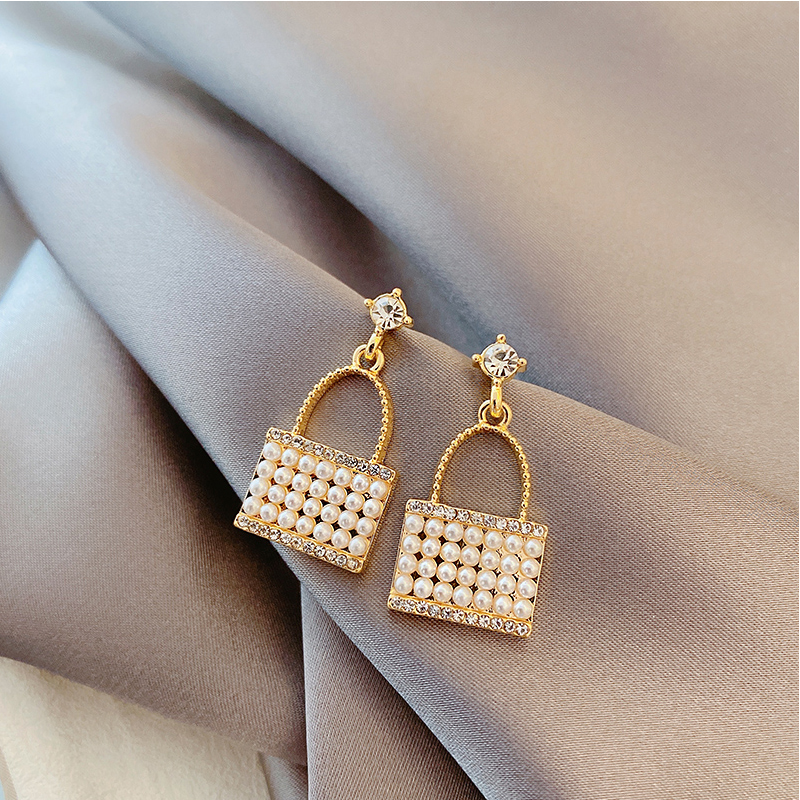 Bông Tai Mạ Bạc 925 Đính Ngọc Trai Phong Cách Vintage Hàn Quốc