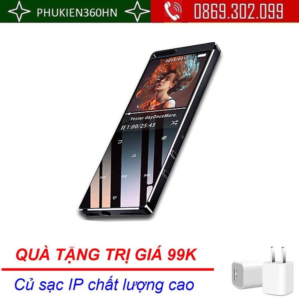 (Quà tặng 99k) Máy nghe nhạc Ruizu D15 Bluetooth hifi lossless bộ nhớ trong 8G Hỗ trợ gắn thêm thẻ nhớ 1- 64Gb