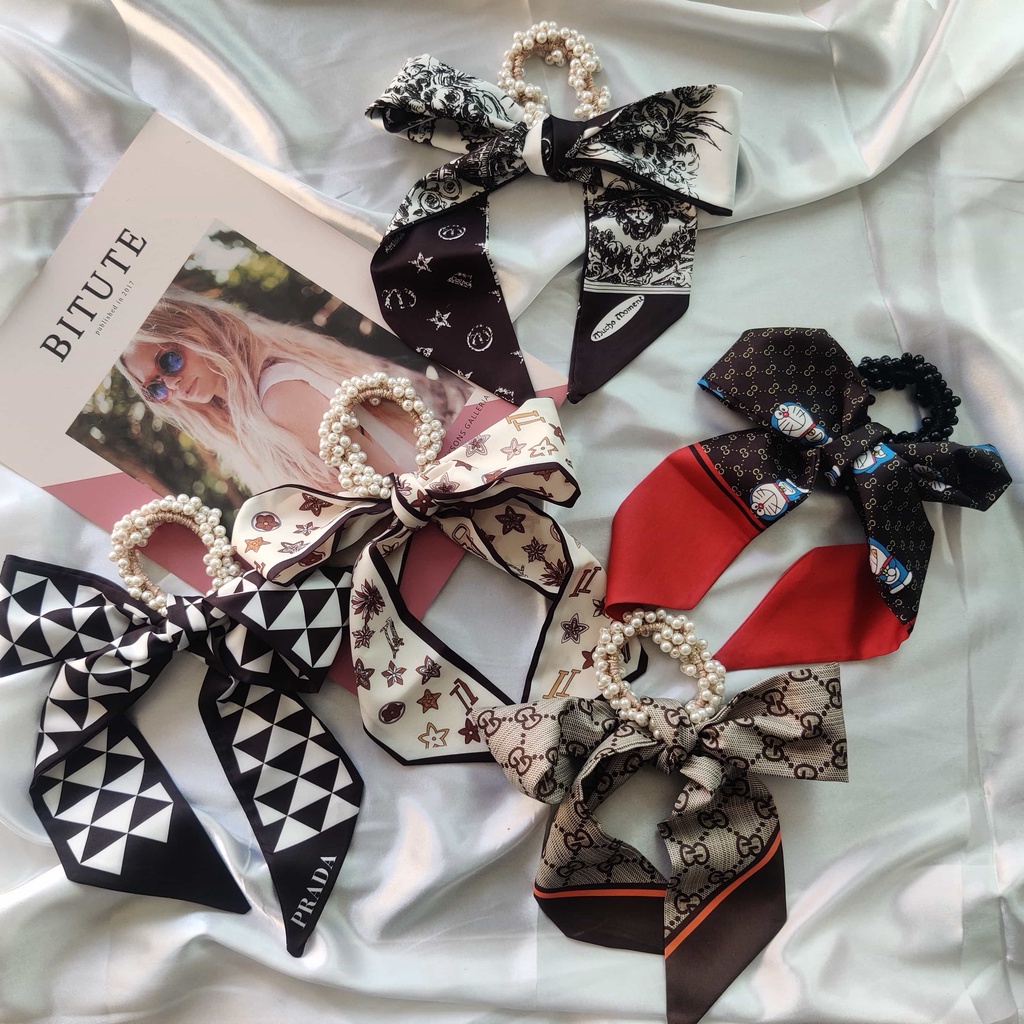 Băng đô cài tóc đính nơ ruy băng phong cách Hàn Quốc thời trang mới cho nữ