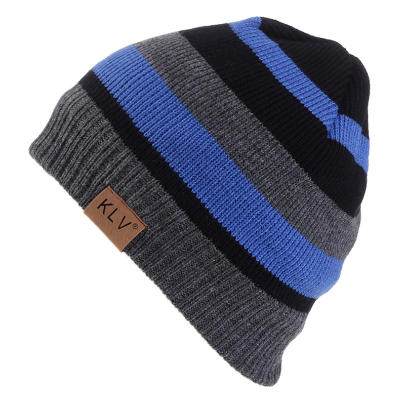 Mũ Beanie Dệt Kim Dày Dặn Họa Tiết Kẻ Sọc Thời Trang Mùa Đông Cho Nam Và Nữ