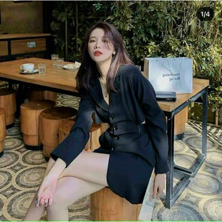 Set váy vest hở lưng sang chảnh