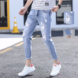 Quần Jean Nam Quần Jean Nam Rách ms1900 Jean Nam Wash rách phong cách Hàn Quốc