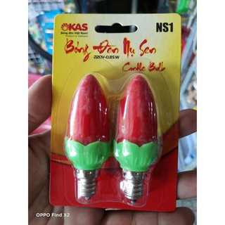 Bóng đèn led trái ớt 1W (vĩ 2 bóng) hiệu OKAS - Có nụ xanh