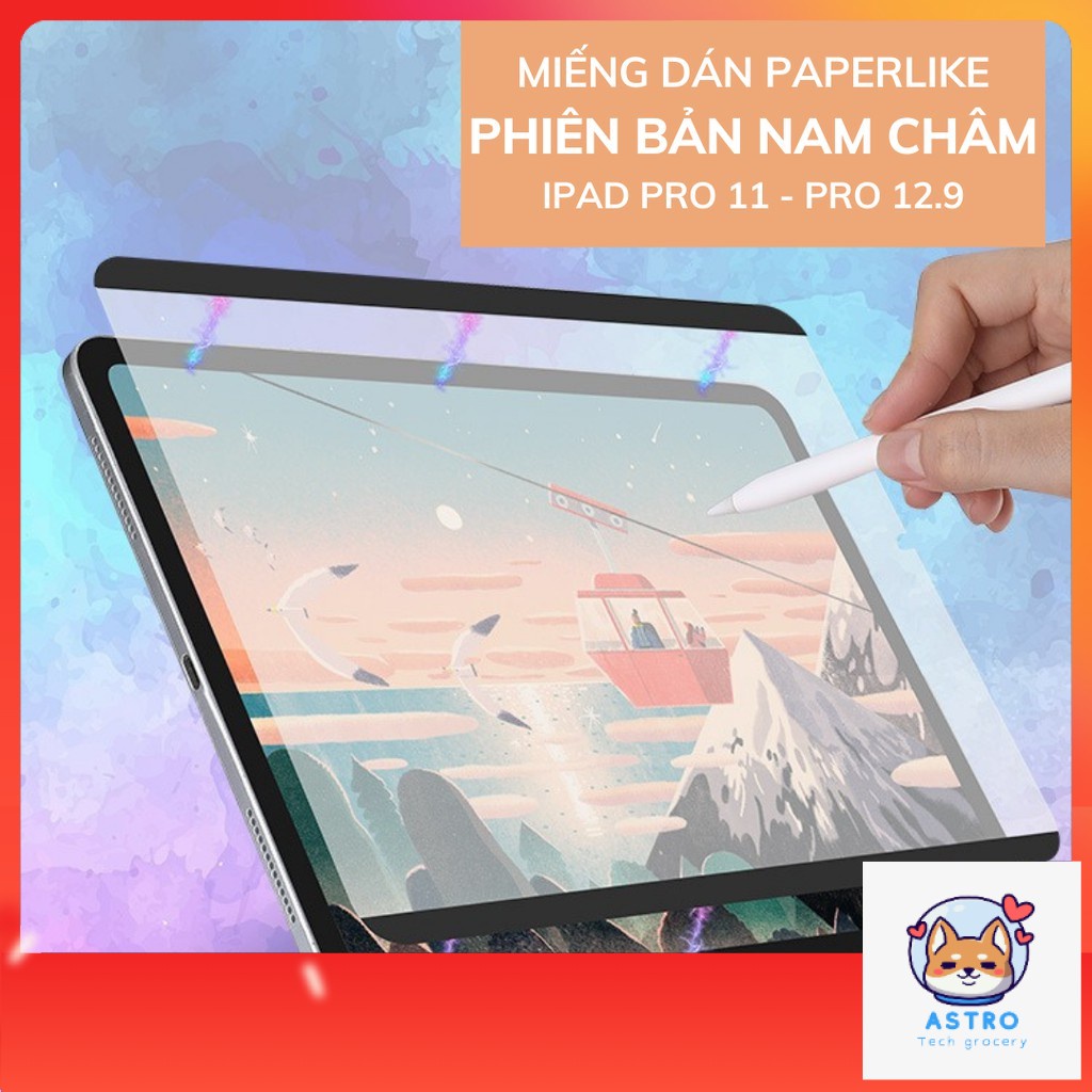 [Dán nam châm] Miếng dán paperlike nam châm tách rời tặng kèm túi đựng, paper like cho iPad Air 4 Pro 11 - Pro 12.9