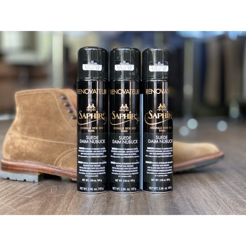 Chai xịt phục hồi màu da lộn MDO Renovateur spray 250ml, xi đánh giày da lộn