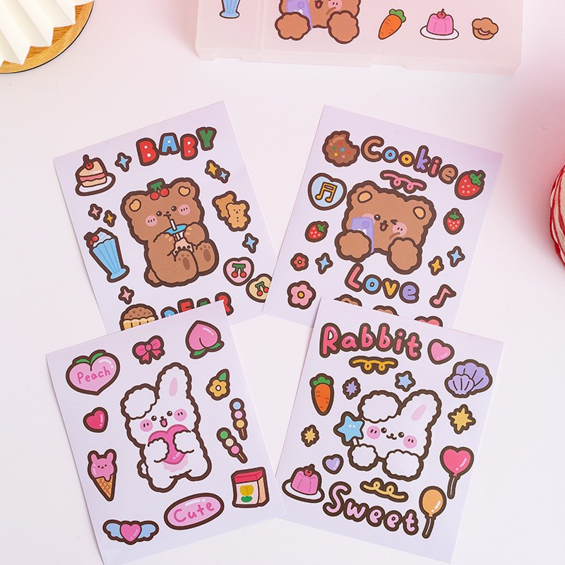 Sticker cute , nhãn dán trang trí dán lên bình giữ nhiệt cốc sứ thuỷ tinh nhựa A-57