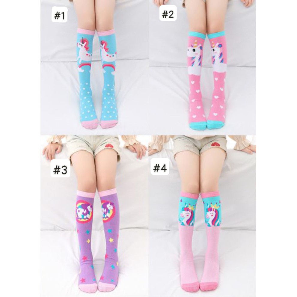 Vớ  cao cổ cotton hoạt hình ngựa pony bé gái