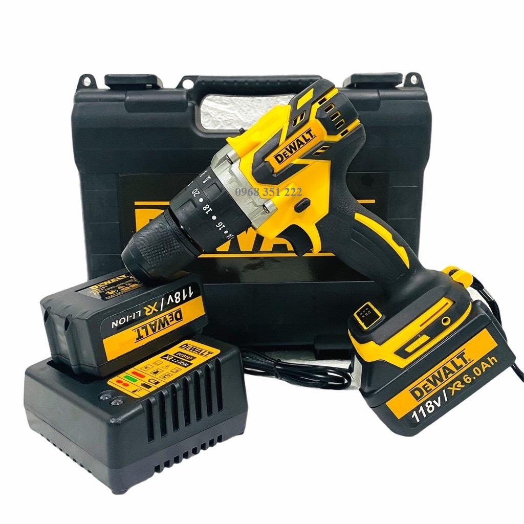 Máy Khoan Pin Dewalt 199V động cơ KHÔNG CHỔI THAN, động cơ lõi đồng 100%, pin chuẩn 10 cell