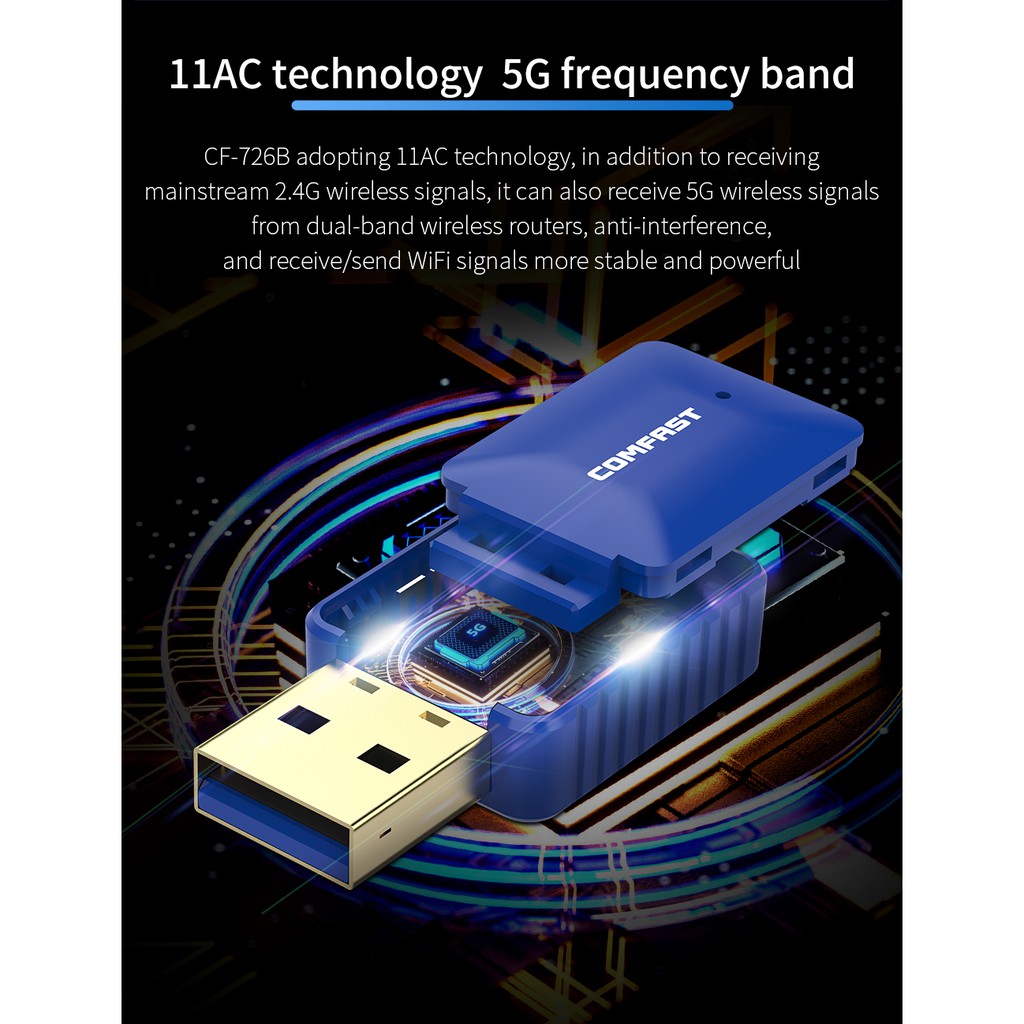 Usb Wifi Không Dây Comfast 5.8GHz 650Mbps | BigBuy360 - bigbuy360.vn
