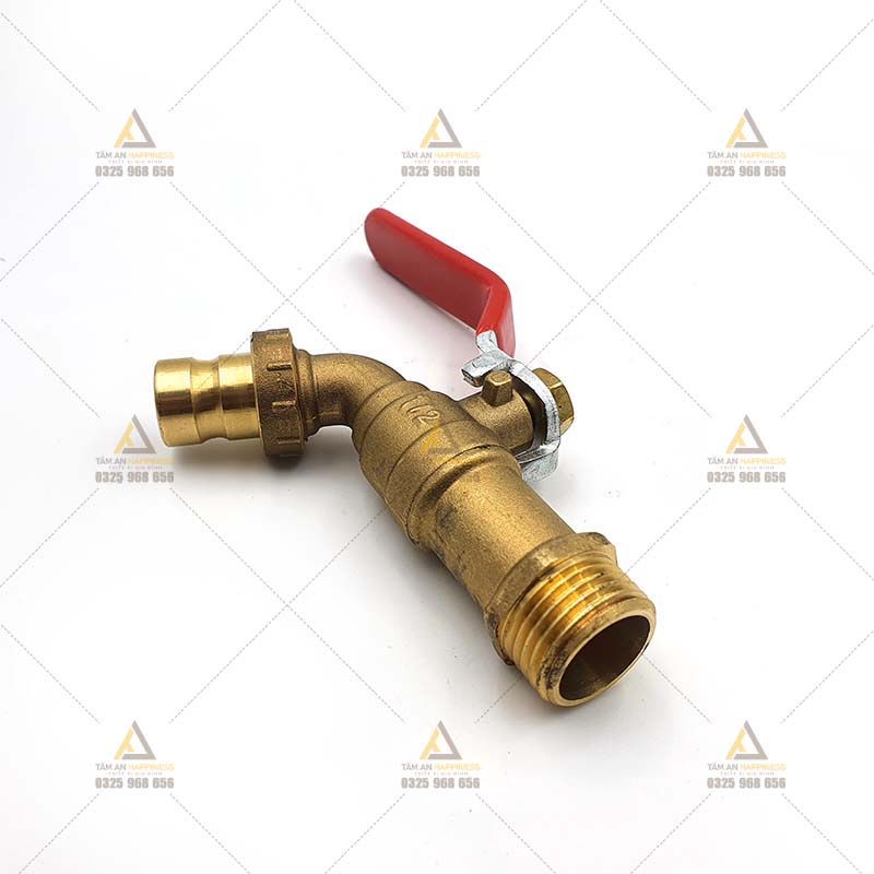 [Rẻ vô địch] Vòi xả nước, Vòi gạt tay đồng Jikas, vòi hồ máy giặt ren 21,27mm, chất liệu đồng cao cấp