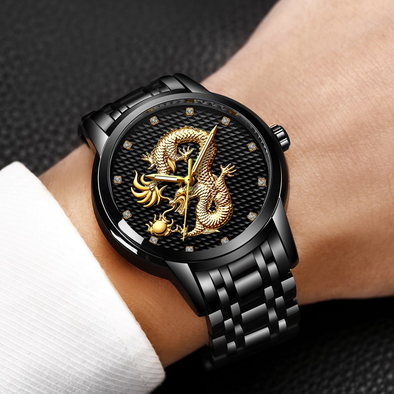 Đồng hồ nam rồng vàng DRAGON cao cấp dây thép đúc đặc chống nước siêu bền - Đồng Hồ Quốc Tế | BigBuy360 - bigbuy360.vn