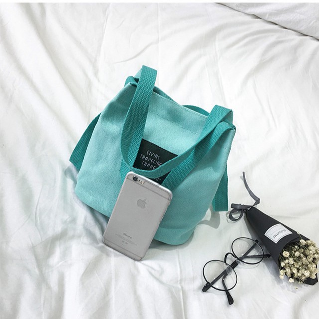 Túi đeo chéo vải canvas đơn giản thời trang phong cách Hàn Quốc