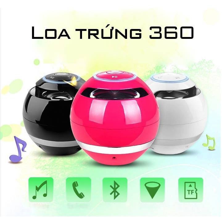 Loa Bluetooth 360 Di Động Hình Quả Cầu Tròn Hỗ Trợ Cắm Thẻ Nhớ Độc Đáo, có Led, âm thanh hay,