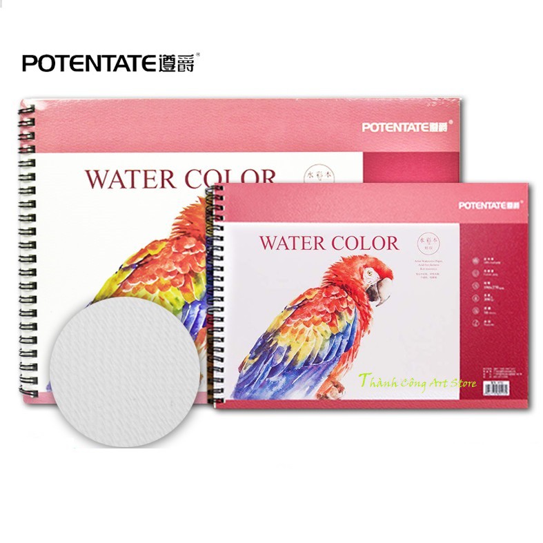 [TC Art Store] Sổ vẽ màu Nước Con Vẹt POTENTATE 300gsm (16 Tờ, Rough)