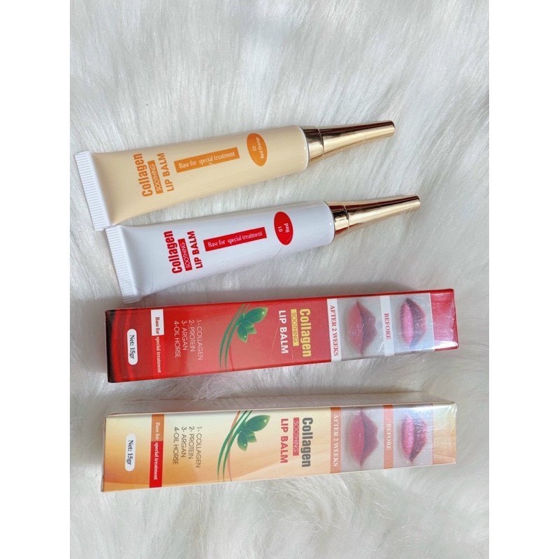 Dưỡng kích màu môi Collagen Lip Balm, son dưỡng có màu sau phun xăm thẩm mỹ ,check mã-Usa 15gram