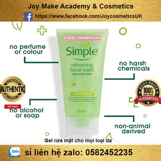 Sữa rửa mặt Simple Kind to Skin Refreshing Facial Wash