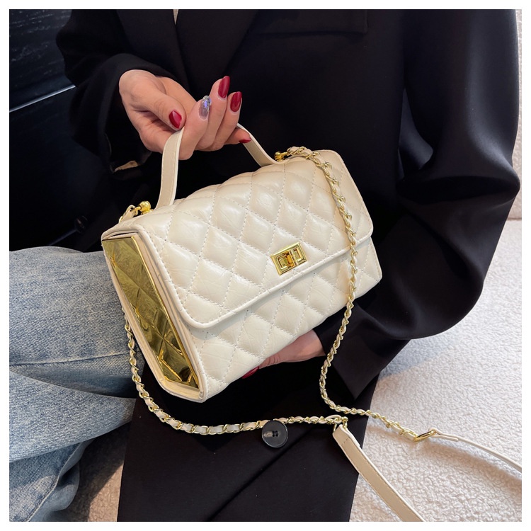 Túi đeo vai IELGY hình vuông cỡ nhỏ phối dây xích thời trang phong cách retro cho nữ