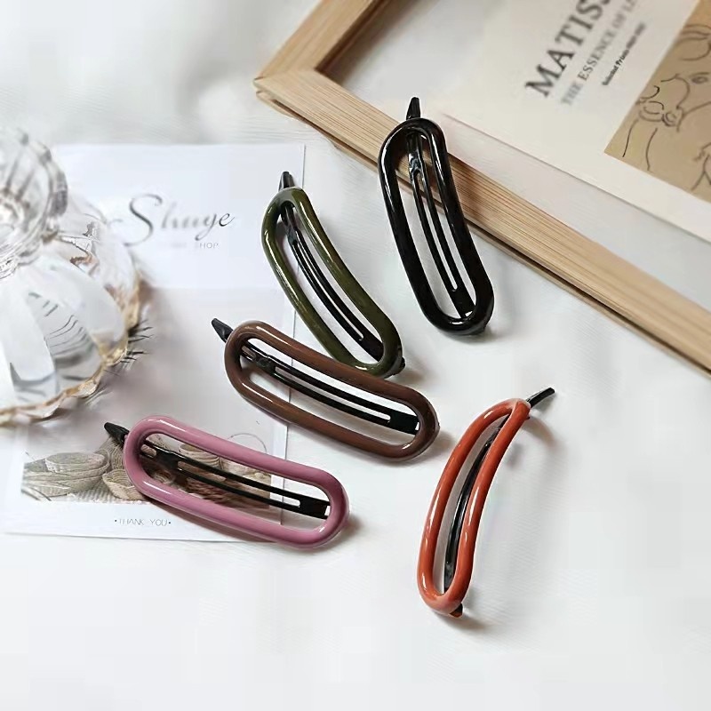 Kẹp Tóc Hình Oval Màu Sắc Thời Trang Hàn Quốc Dành Cho Bạn Nữ