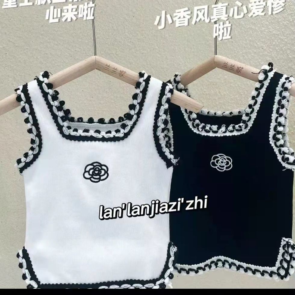 2023 Sẵn Sàng Cổ Áo Không Tay Mùa Hè Hàn Quốc Áo Hai Dây Nữ Mới