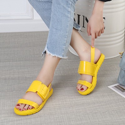 Sandal nhựa dẻo quai ngang đi mưa thời trang '