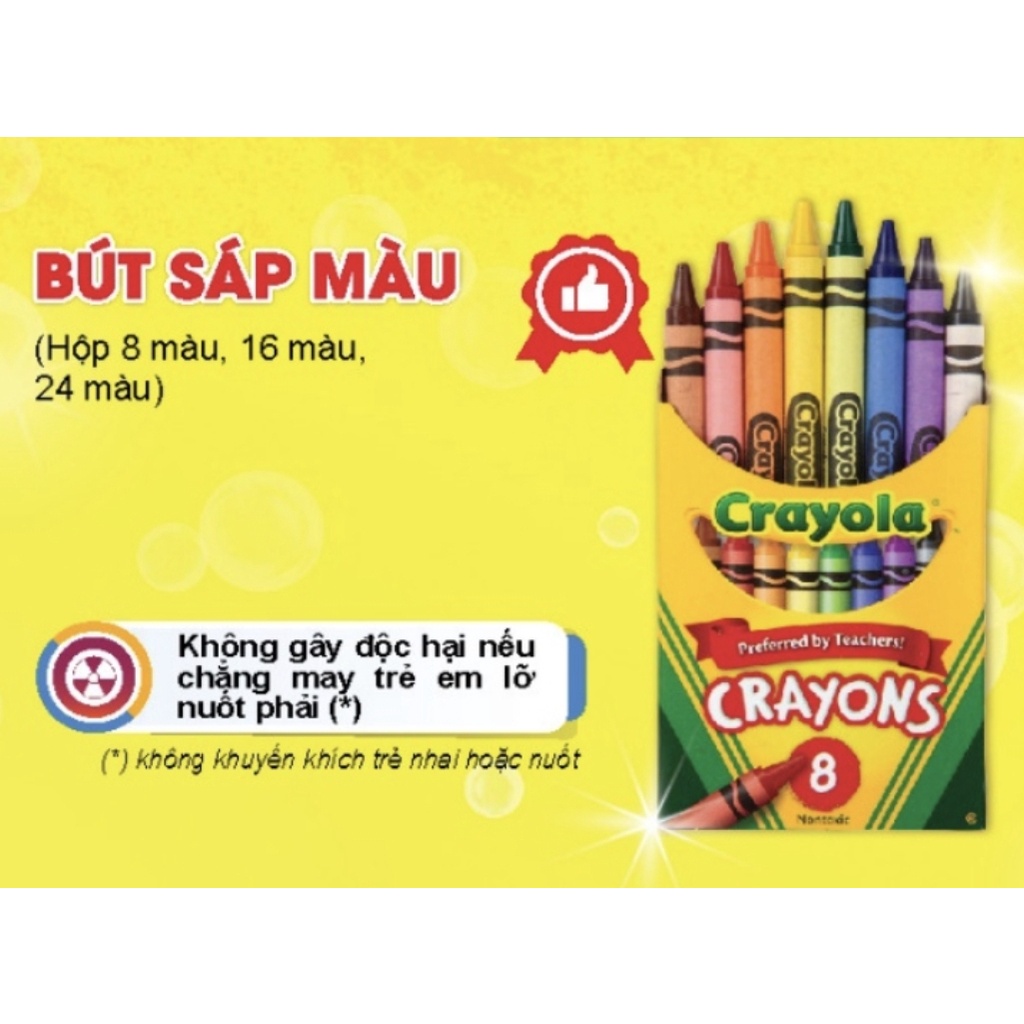 Bộ 16 sáp màu Crayola CRAYON 16 COLORS (Hàng Nhập Khẩu)