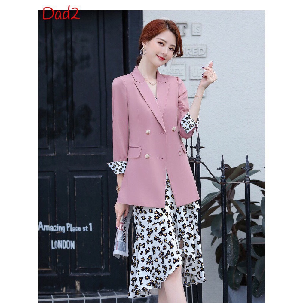 SET RỜI ÁO KHOÁC + ĐẦM ĐUÔI CÁ HỌA TIẾT HOA CÚC DỊU DÀNG - DF617