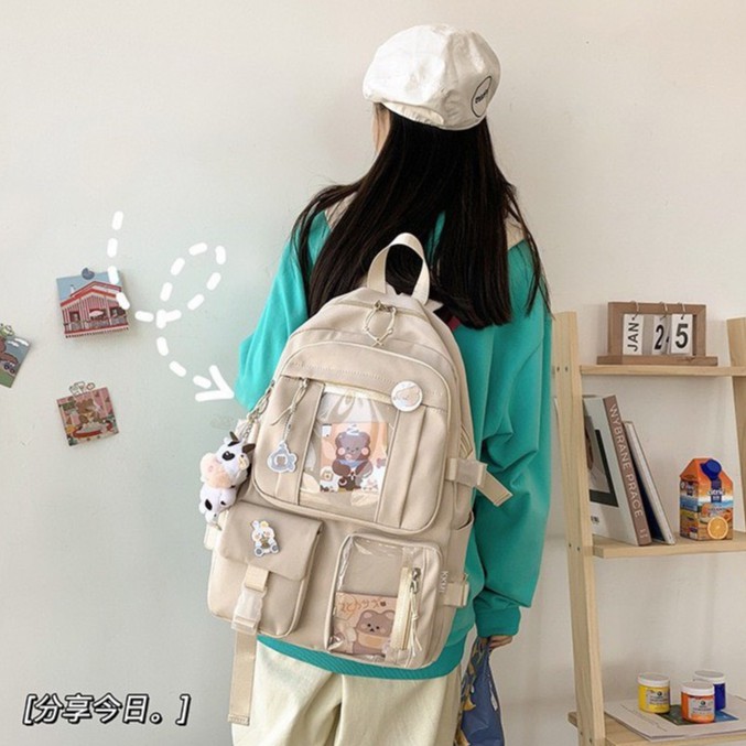 Balo Ulzzang Hàn Quốc nam nữ chống nước, balo đi học Ulzzang 604ULZ