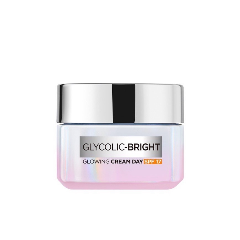 Bộ kem ngày đêm dưỡng sáng mờ thâm L'Oreal Paris Glycolic Bright Glowing Cream Day SPF 17