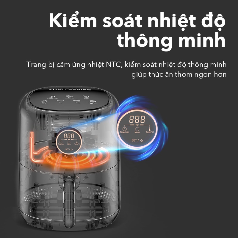 Nồi chiên không dầu SAMONO SW-AFBE04 dung tích 4L màn hình cảm ứng 7 chế độ nấu - Bảo hành 12 tháng