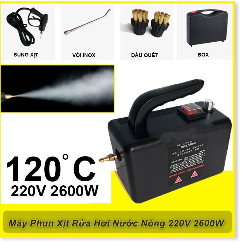 Máy Phun Xịt Rửa Xe Vệ Sinh Nhà Cửa Bằng Hơi Nước Nóng 220V 2600W - cao cấp