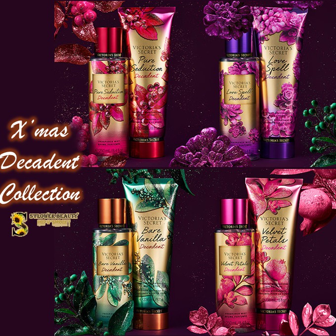 🌹 BST Decadent | Xịt Thơm Toàn Thân Victoria’s Secret Body Mist - Love Spell | Bare Vanilla | Velvet Petals Decadent | Thế Giới Skin Care