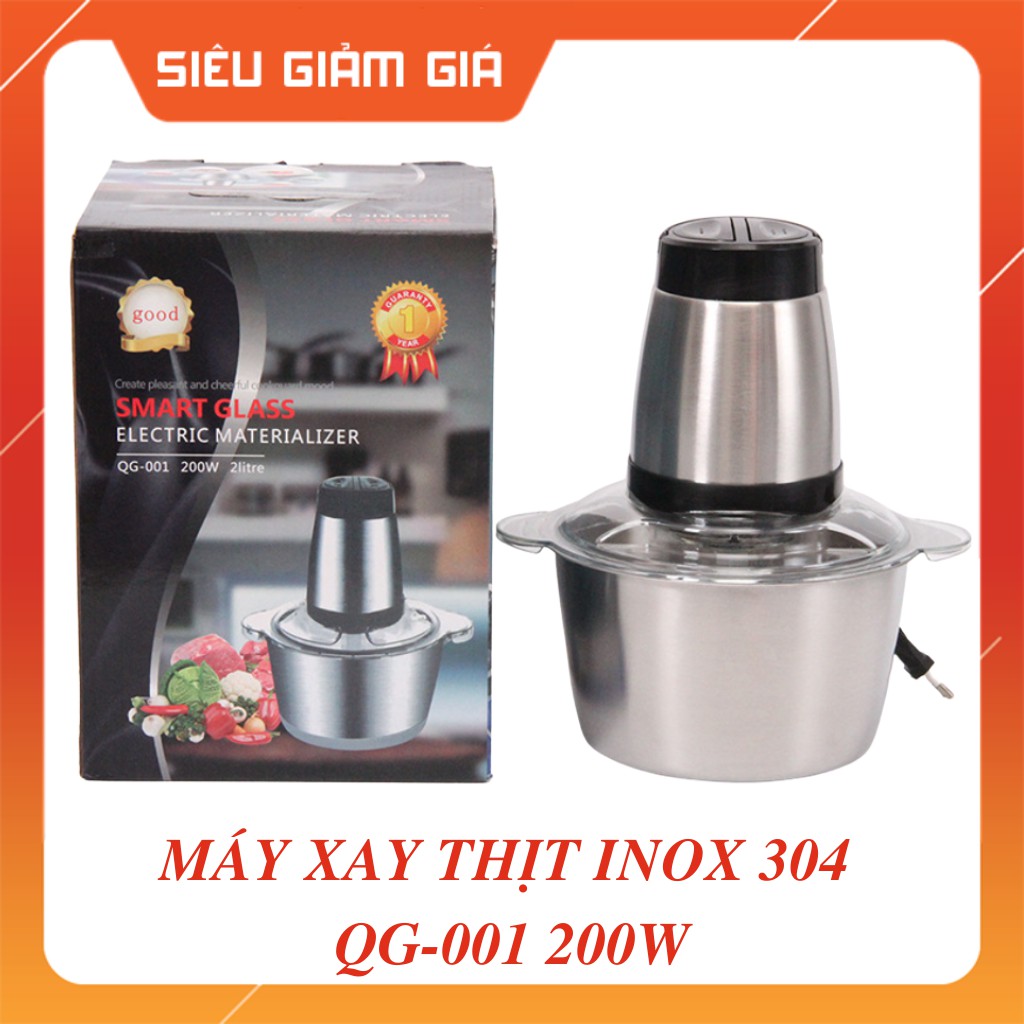 Máy xay thịt đa năng cối Inox 304 SMART GLASS QG-001