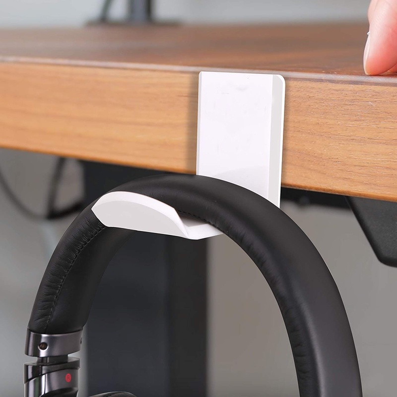 Móc treo tai nghe bằng nhựa acrylic dán dưới bàn tiện dụng
